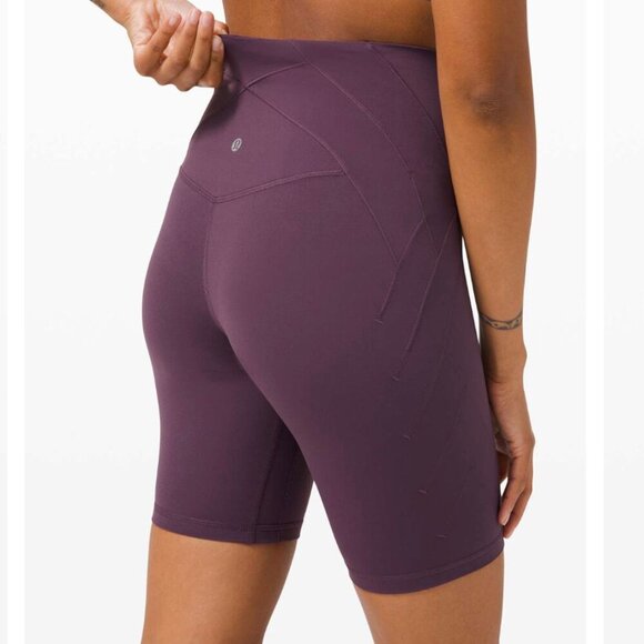 Lululemon Nulu Fold High-Rise Yoga Short 8" Grape Thistle Size 2 - Picture 1 of 6